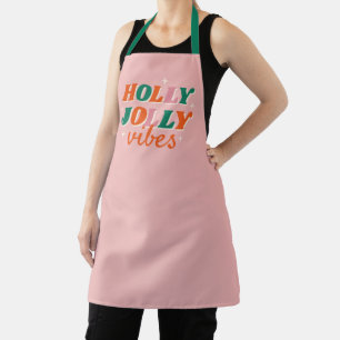 Tablier Fun Holly Jolly Vibes Design de Noël