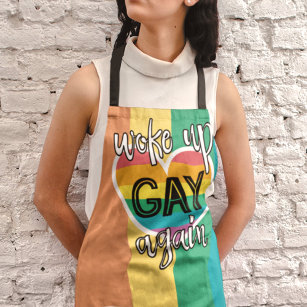 Tablier Fun LGBTQ Pride drapeau arc-en-ciel auto-ironique