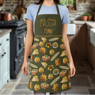 Tablier Fun Pasta Variety Motif Prêt à personnaliser
