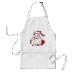 Tablier Fun Retro Merry Christmas Jolly Santa Claus in Red