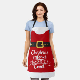 Tablier Fun Santa Claus festif rouge calories de Noël