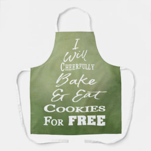 Tablier Funky Cookie Baking Crew Green Christmas Apron