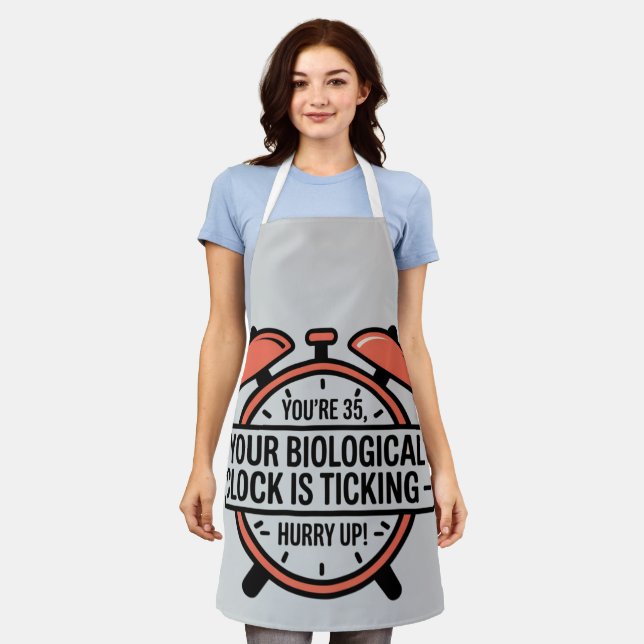 Tablier Funny 35th Birthday– Biological Clock Ticking (Porté)