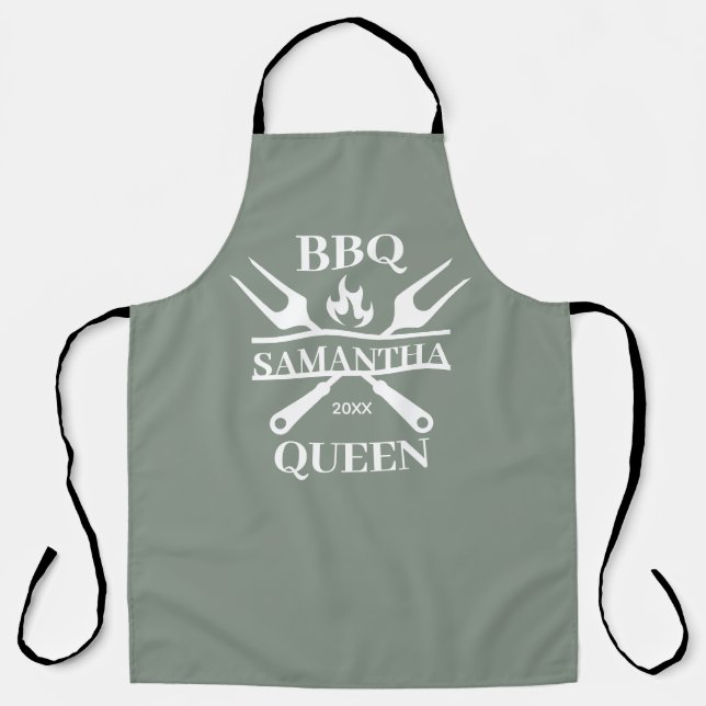 Tablier Funny BBBQ personnalisé Barbecue Queen Apron (Recto)