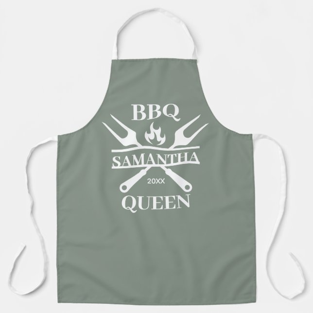 Tablier Funny BBBQ personnalisé Barbecue Queen Apron (Recto)