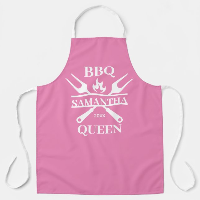 Tablier Funny BBBQ personnalisé Barbecue Queen Apron (Recto)