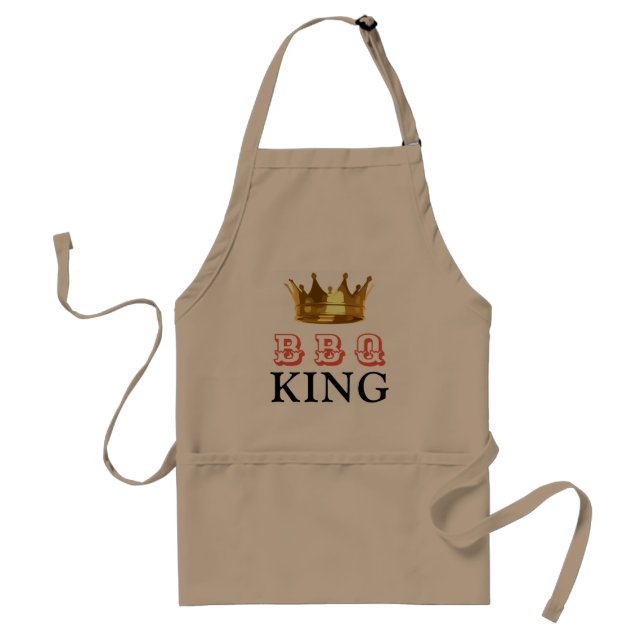 TABLIER FUNNY BBQ KING GOLD CROWN MENUS (Devant)