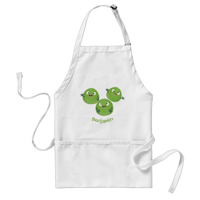 Tablier Funny Brussels sprouts légumes caricature (Devant)