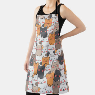 Tablier funny cats seamless pattern