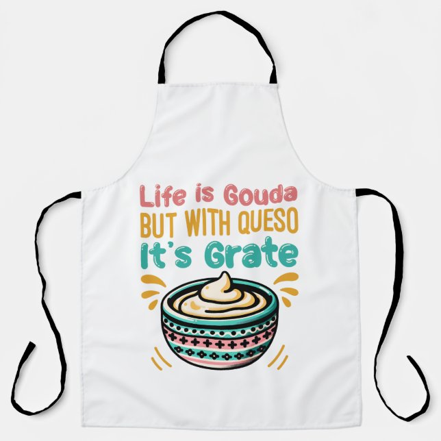 Tablier Funny Cheese Gouda Queso Food Pun  (Recto)