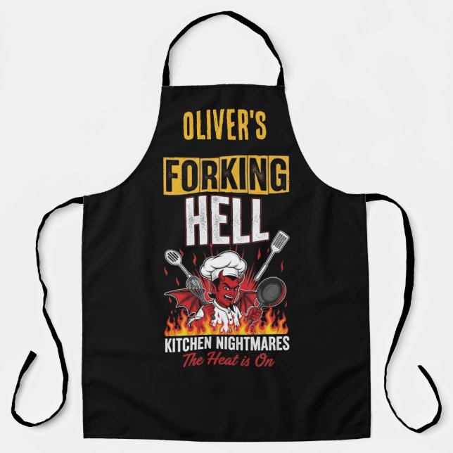 Tablier Funny Devil Chef Forking Hell Kitchen Nightmares (Recto)
