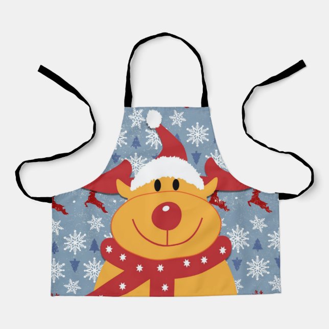 Tablier funny dog wearing christmas deer costume (Recto)