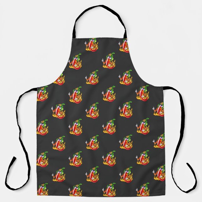 Tablier Funny Fier Pompier Chili Tout-En-Dessus Imprimer T (Recto)