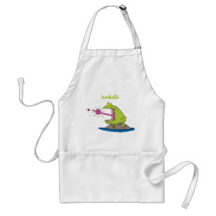Tablier Funny frog and fly cartoon