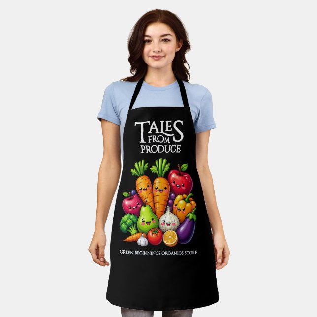 Tablier Funny Fruits Veggies Tales from Produce Grocery (Porté)