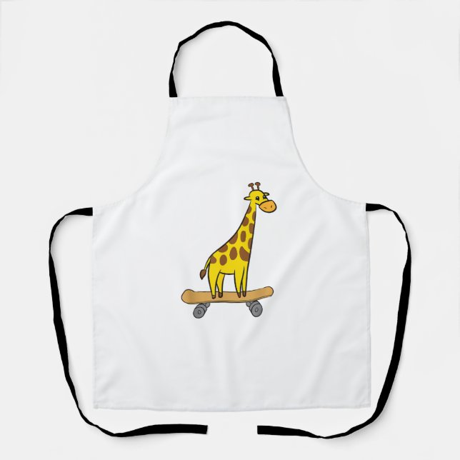 Tablier Funny Giraffe Lover Giraffe Skateboard (Recto)