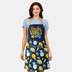 Tablier Funny Gouda Cheese Pun Retro Motif de produits lai