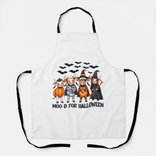 Tablier Funny Highland Cow Moo-d pour Halloween