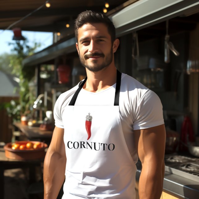 Tablier Funny Italien Pendentif de la corne rouge (Créateur téléchargé)