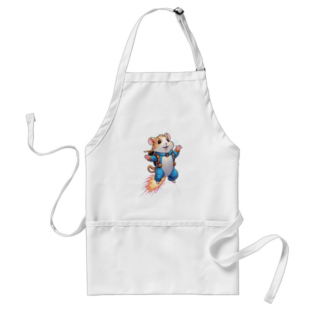 Tablier Funny Jetpack Hamster Apron | Cartoon Animal (Devant)