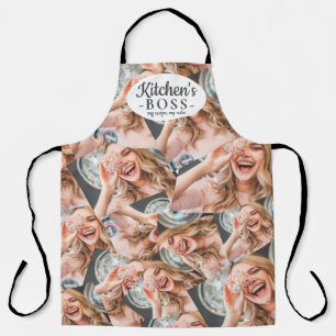 Tablier Funny Kitchen's boss quote cool photo grille colla