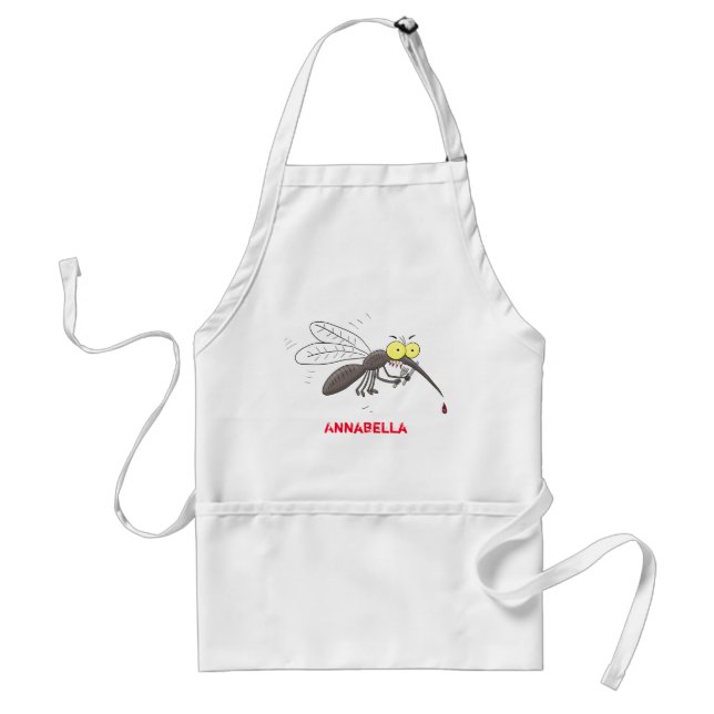 Tablier Funny mosquito insect cartoon illustration (Devant)