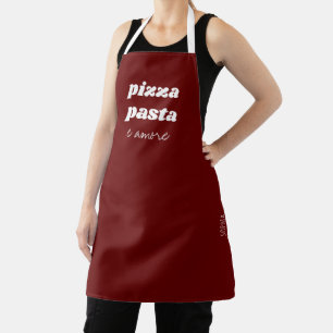 Tablier Funny Pizza Pasta Amore Nom Rouge Italie Cuisine