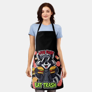 Tablier Funny Raccoon ‘Live Fast Eat Trash’