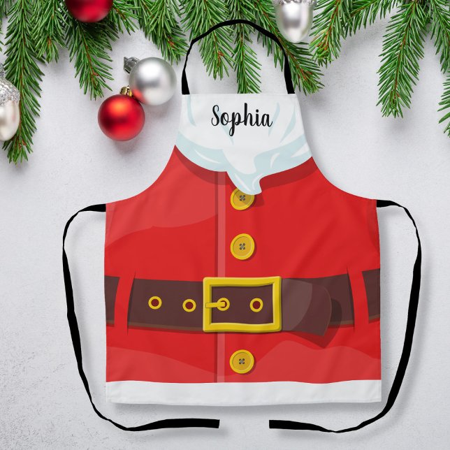 Tablier Funny Santa Claus Outfit Custom Text Christmas (Créateur téléchargé)