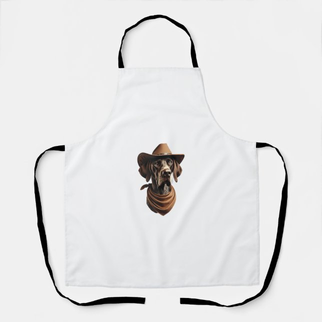 Tablier Funny Sheriff Chemise Chien Allemand Pointer Chien (Recto)