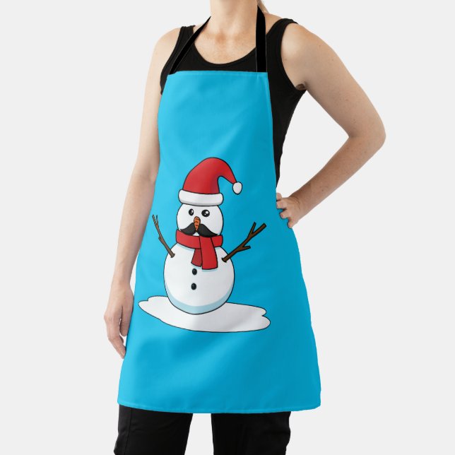 Tablier Funny Snowman avec Moustache et carotte (Insitu)