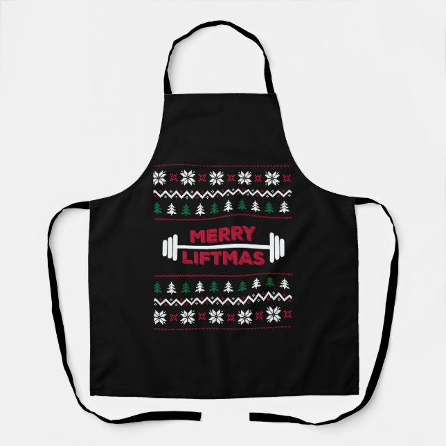 Tablier Funny Ugly christmas lifting gym graphic - (Recto)