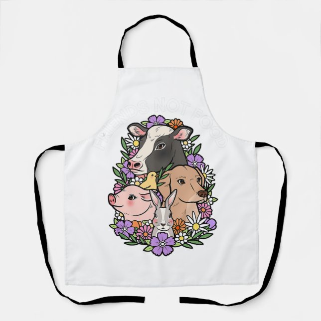 Tablier Funny Vegan Plante de Noël basé de Noël amis pas (Recto)