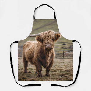 Tablier **"Furry Majesty : The Woolly Brown Highland Cow"*