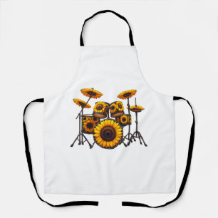 Tablier Fûts Fleur de tournesol Musicien Musique Florale
