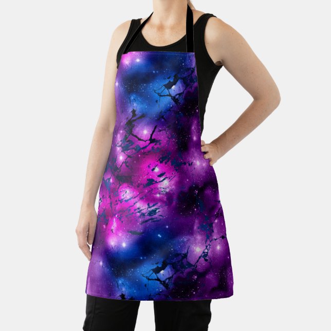 Tablier Galaxie Marbrée Rose, Violet & Bleu à l'Aquarelle (Insitu)