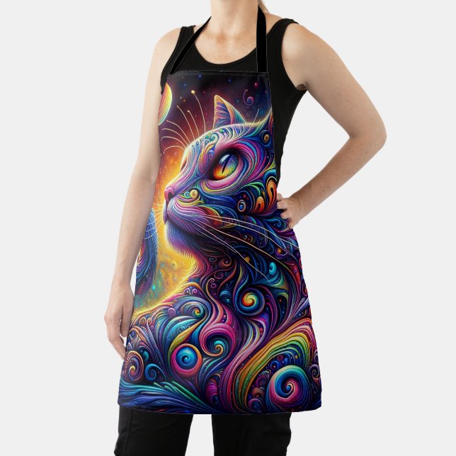 Tablier Galaxie mystique spirale Chat arc-en-ciel (Insitu)