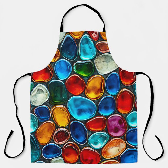 Tablier Galets de mer multicolores (Recto)