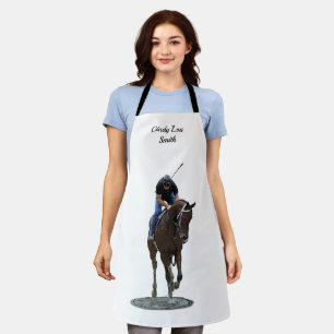 Tablier Galloping Thoroughbred Horse Et Rider Apron