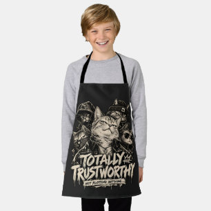 Tablier Gang de chat crème noir vintage humour sarcastique