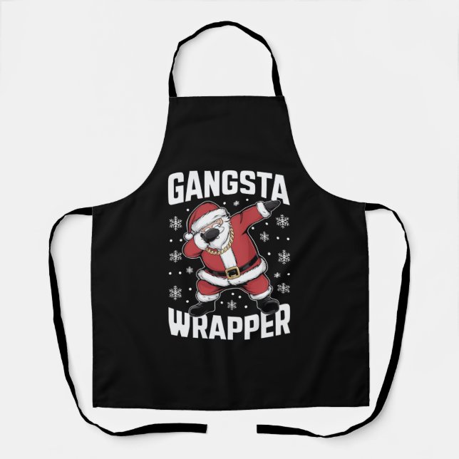 Tablier Gangsta Wrapper Dabbing Père Noël Noël (Recto)