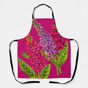 Tablier gants renard fleurs renard imprimer