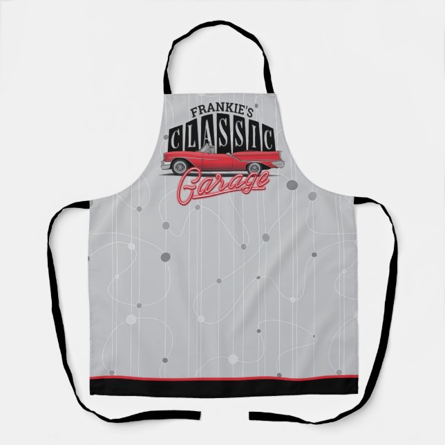 Tablier Garage de voiture classique personnalisé Faux Néon (Recto)