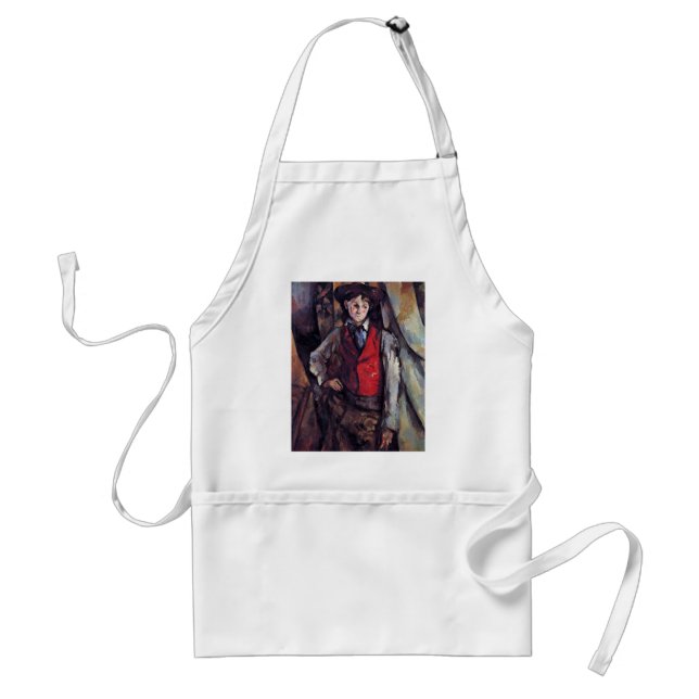 Tablier Garçon dans un gilet rouge, par Paul Cézanne (Devant)