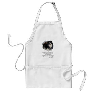 Tablier Garde de Pomeranian noir
