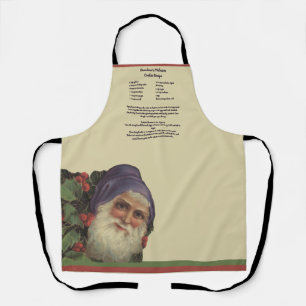 Tablier Garde de recettes Noël Vintage Père Noël