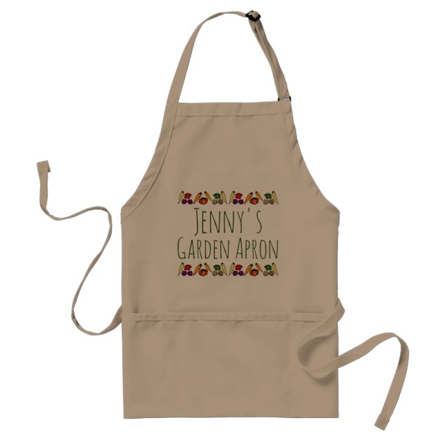 Tablier Garden Apron, avec légumes, personnalisé (Devant)