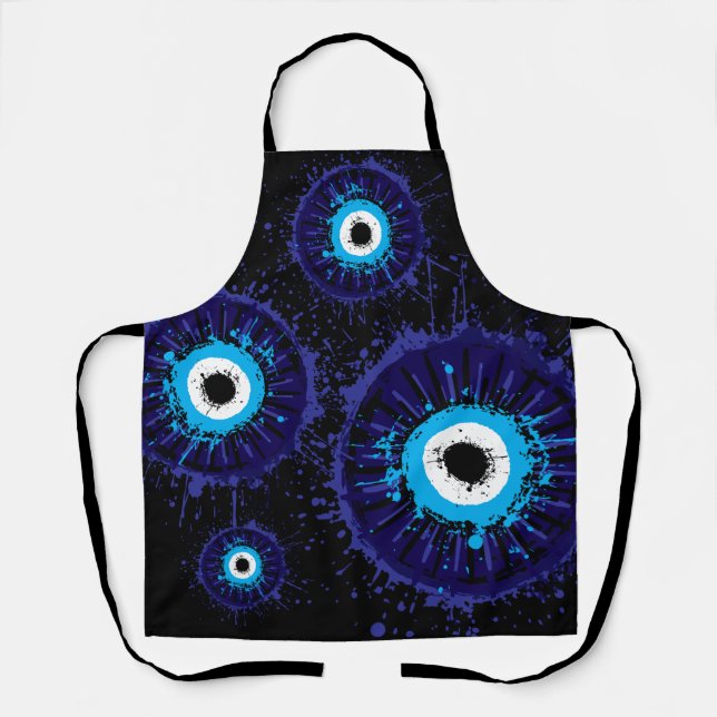 Tablier 🧿 Gardien de cuisine au mauvais œil (Recto)