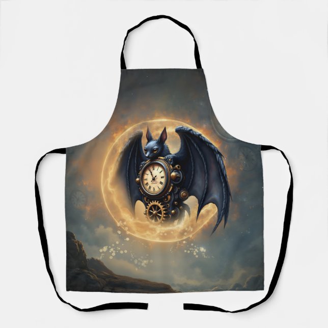 Tablier Gardien du Temps au Clair de Lune – Chauve-souris  (Recto)