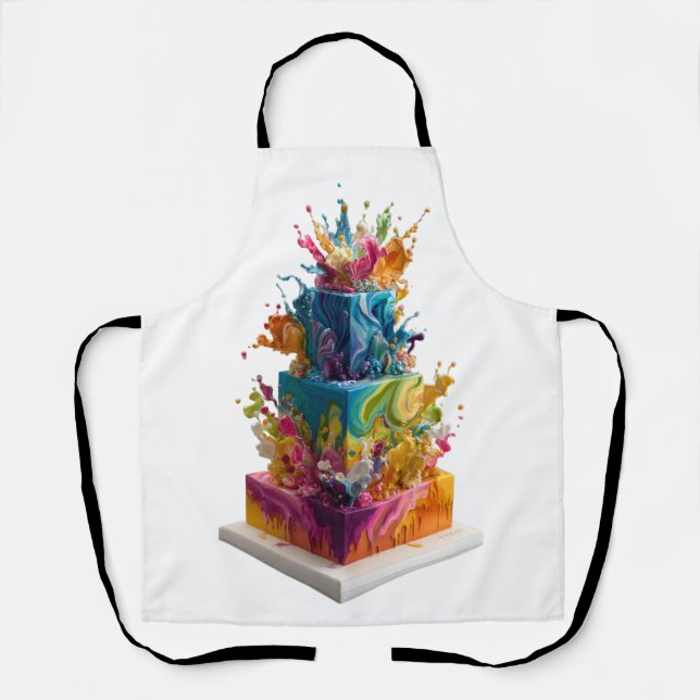 Tablier Gâteau coloré explosif (Recto)